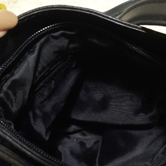 Gold Coral Black Leather Crossbody Bag - Picture 5 of 5